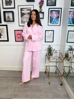Lennox Tie Blazer - Pink