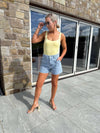 Ellen Square Neck Bodysuit - Yellow