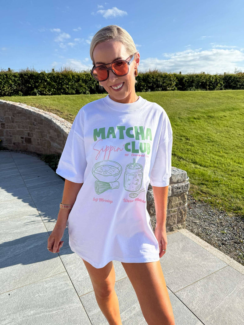 Matcha Club Oversized T-Shirt - White