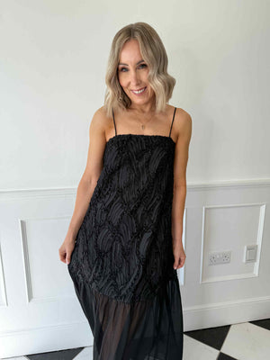 Silla Strap Maxi Dress - Black