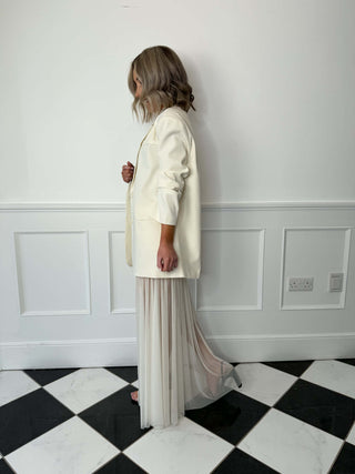 Delta Crossover Back Blazer - Cream
