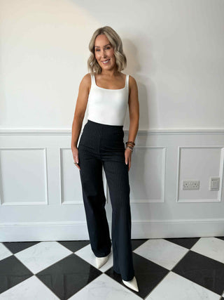 Bia Trousers - Maritime Blue Pinstriped