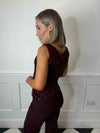 Kam Sequin Top - Tawny Port