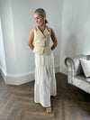 Chloe Denim Asymmetrical Waistcoat - Taupe