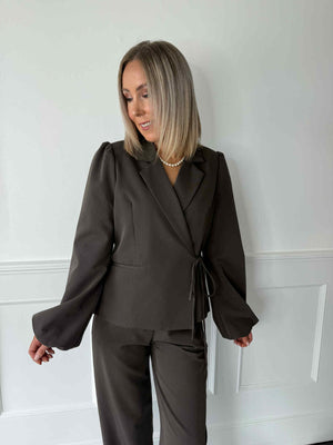 Kenza Tie Jacket - Brown