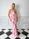 Jenna Floral Printed Dress - Rose