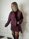 Line Biker Jacket - Plum