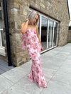 Jenna Floral Printed Dress - Rose