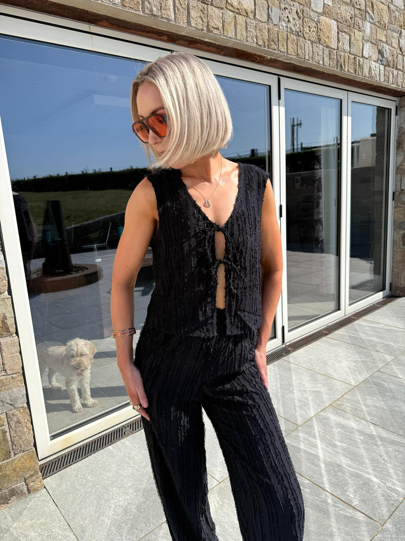 Tobine Tie Waistcoat - Black