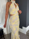Nova Maxi Dress - Lemon and Beige Floral