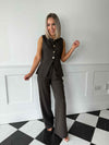 Nala High Waisted Trousers - Brown