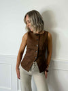 Rakel Suede Waistcoat - Brown
