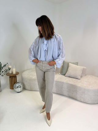 Pam Lace Blouse - Sky Blue