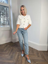 Noisy May MONI High Waisted Ankle Jeans - Light Blue