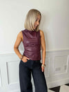 Dandy PU Sleeveless Top - Windsor Wine