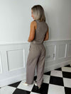 Juo High Waisted Trousers - Brown Check