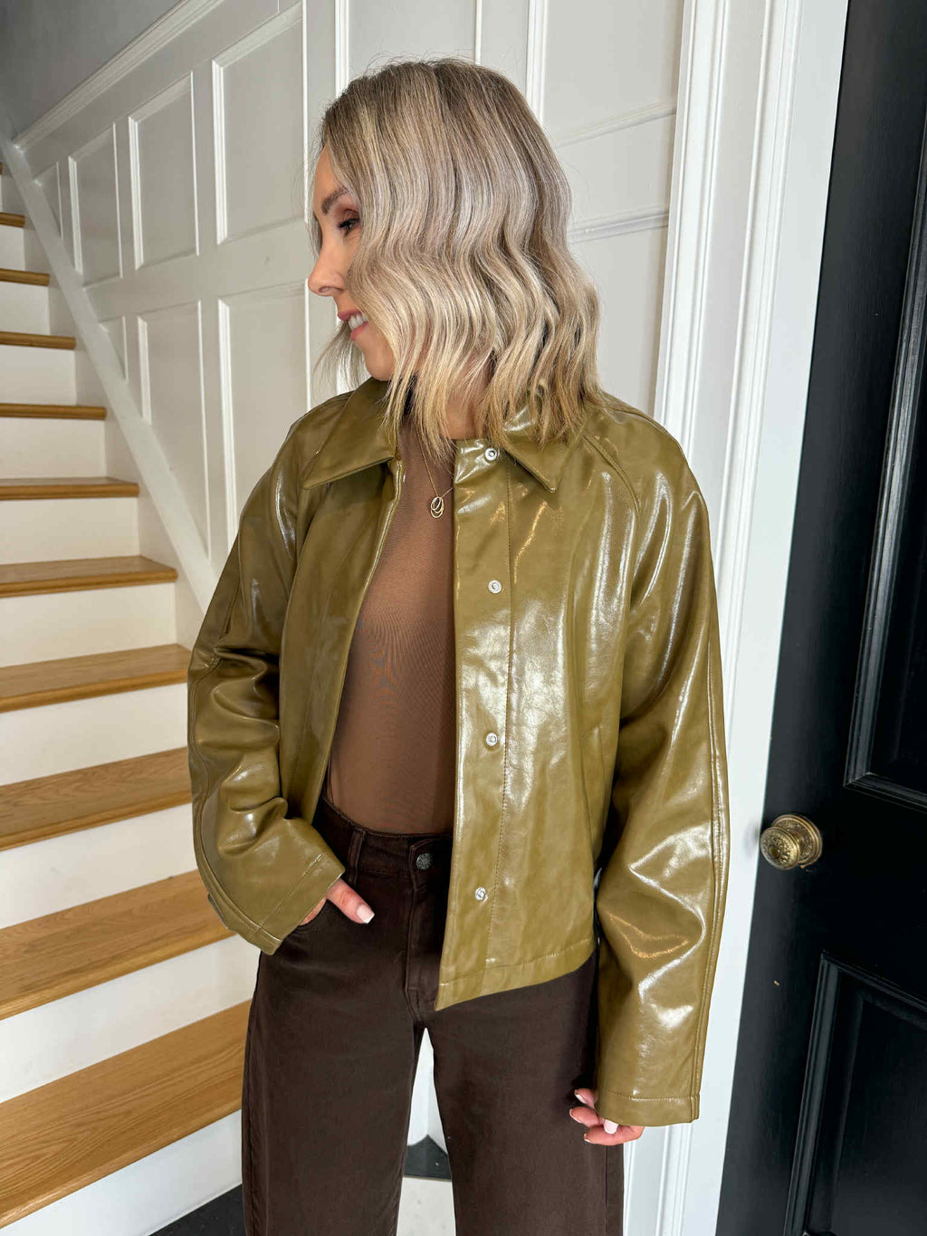 Merry Coated Jacket - Olive