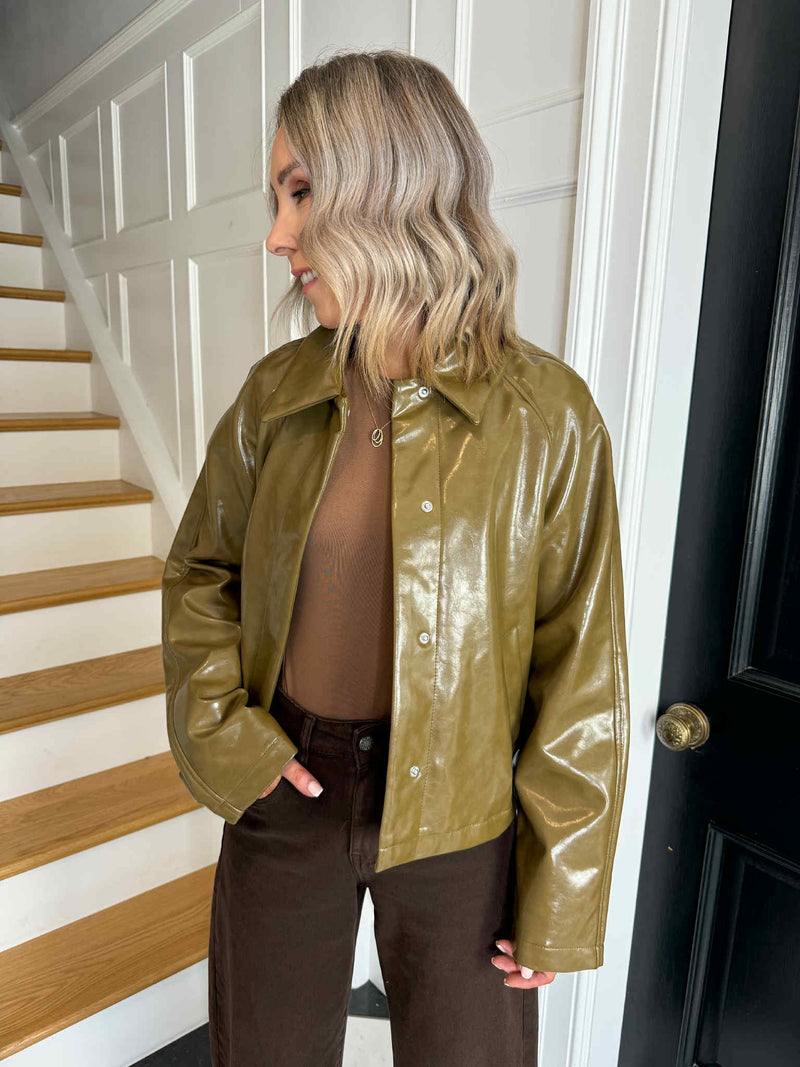 Merry Coated Jacket - Olive