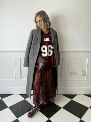 Neve Sheer Sequin Skirt - Wine