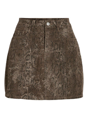 Chia High Waist Mini Skirt - Fondue Fudge Snake