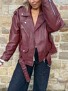 Heidi Biker Jacket - Burgundy