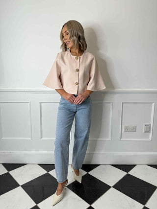 Piper Cropped Jacket - Pink