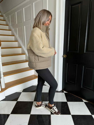 Cherry Mix Puffer Jacket - Birch Aluminum