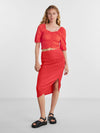 Keegan Midi Skirt - Poppy Red