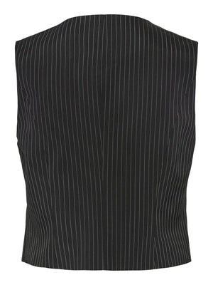 - Pinstripe waistcoat - V-neck - Button-up front - Sleeveless design - Welted front pockets - Fully lined - Regular fit