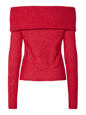 Riko Off The Shoulder Knit - Red