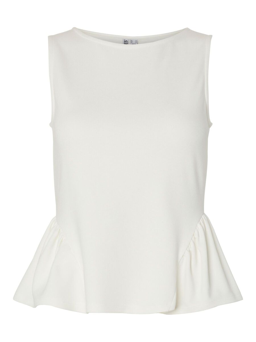 Jilly Peplum Top - Coconut Milk