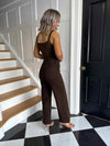 Kora High Waist Wide Leg Jeans - Brown