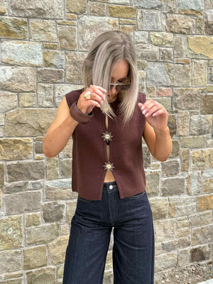 Roxane Knitted Waistcoat - Coffee