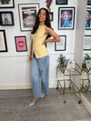Livie Golden Button Waistcoat - Yellow