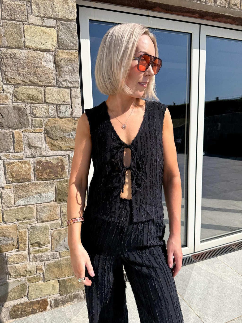Tobine Tie Waistcoat - Black