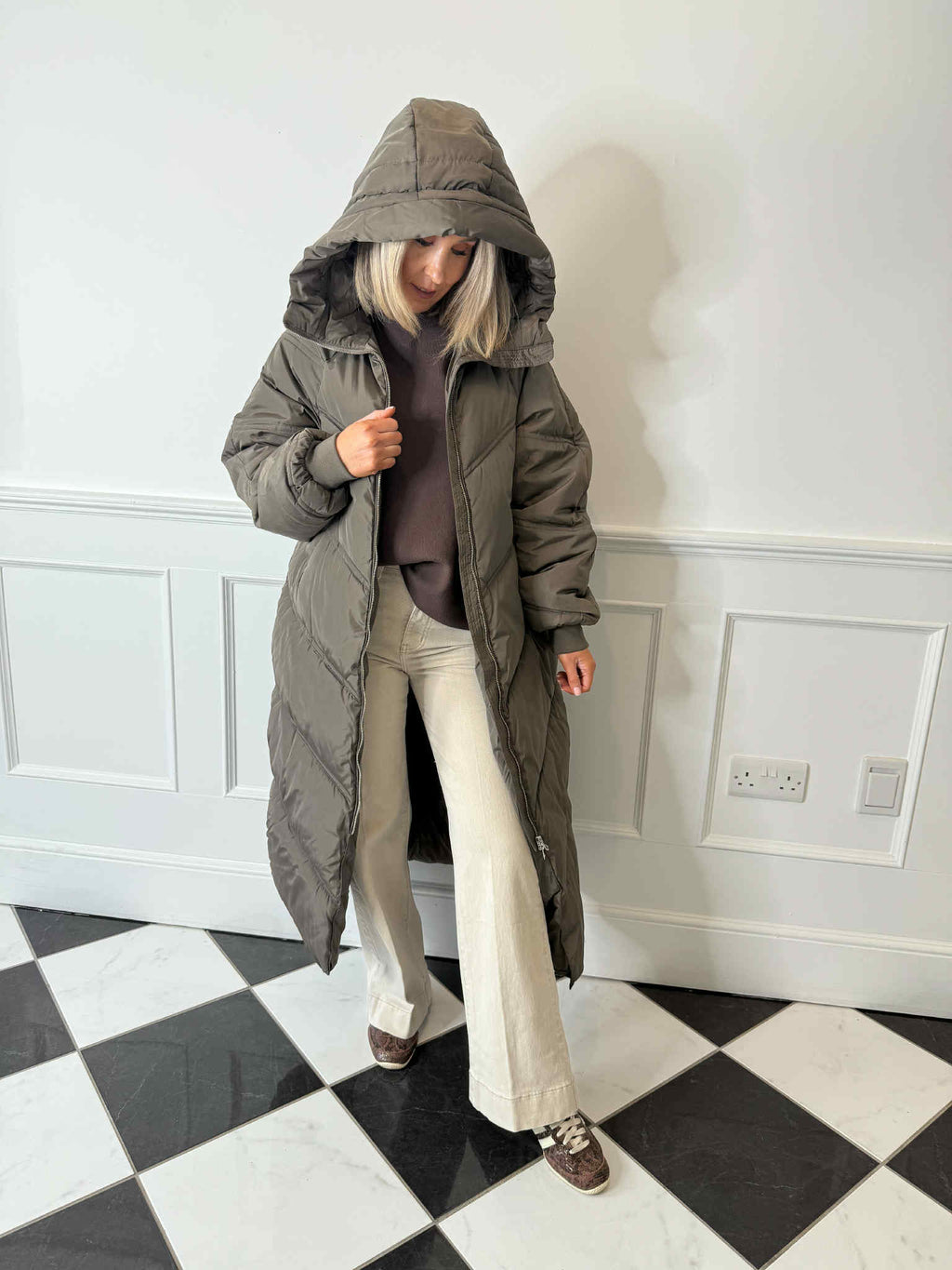 Jolie Long Puffer Coat - Morel