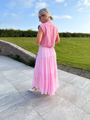 Yaz Denim Waistcoat - Fuchsia