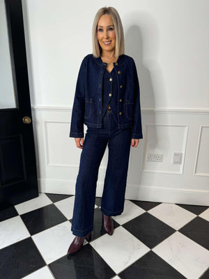 Milly Long Sleeve Jacket - Dark Denim