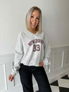 Aston V-Neck Sweater - Light Grey