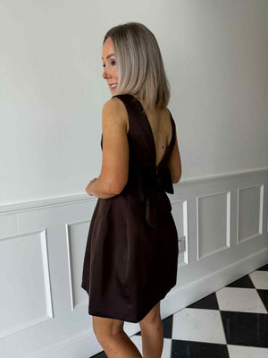 Courtney Bow Dress - Brown