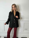Harle Textured Sparkle Blazer - Black