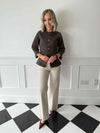 Selma 3/4 Denim Top - Hot Fudge