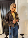 Freya Faux Leather Jacket - Brown