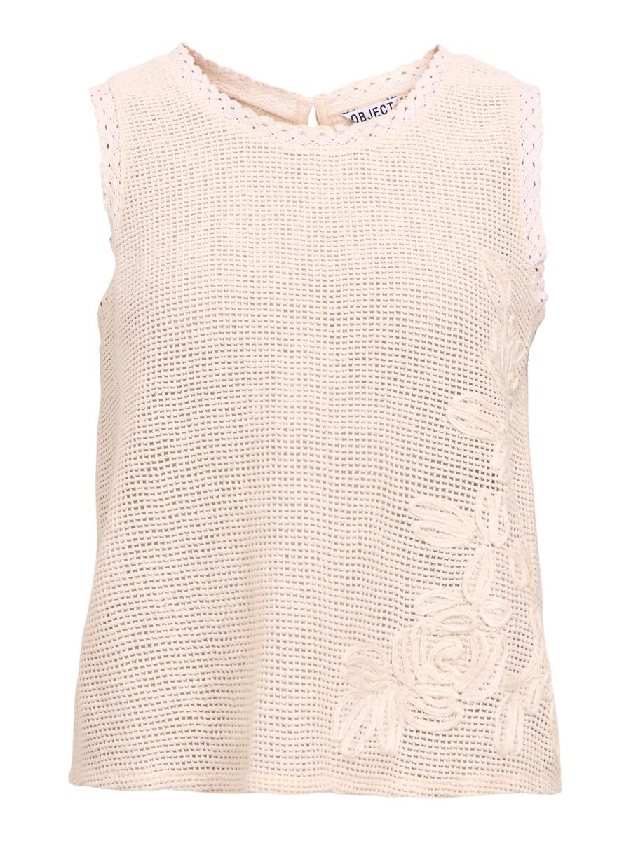 Ammi Floral Knitted Top - Tofu