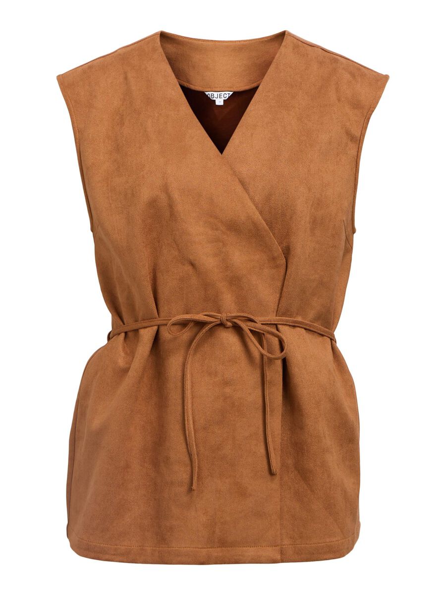 Sigga Faux Suede Waistcoat - Rawhide