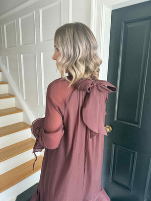 Brea Long Chiffon Dress - Plum