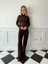 Karina Straight Leg Jeans - Burgundy