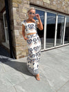 Blossom Cream Abstract Print Top