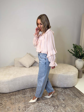 Muse Ruffle Bow Blouse - Pink