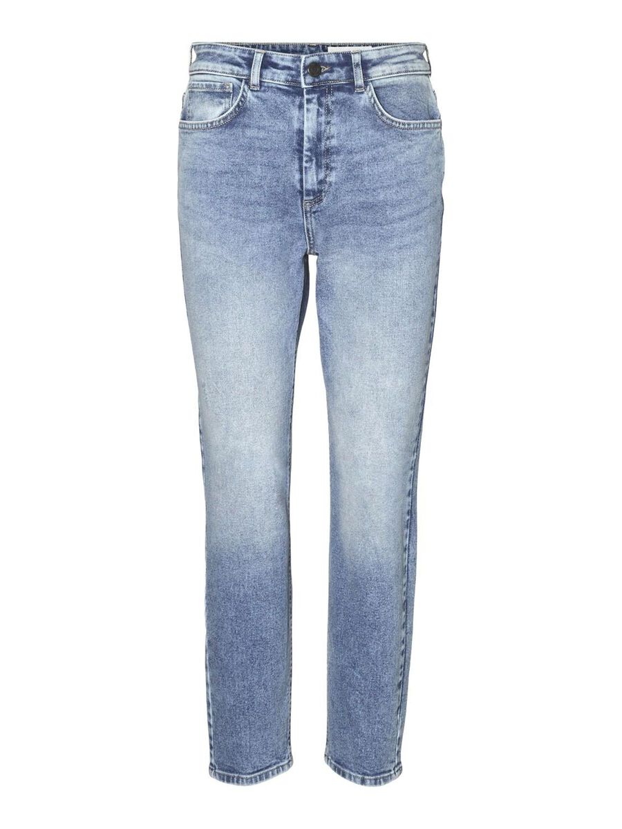 Noisy May MONI High Waisted Ankle Jeans - Light Blue Acid Wash